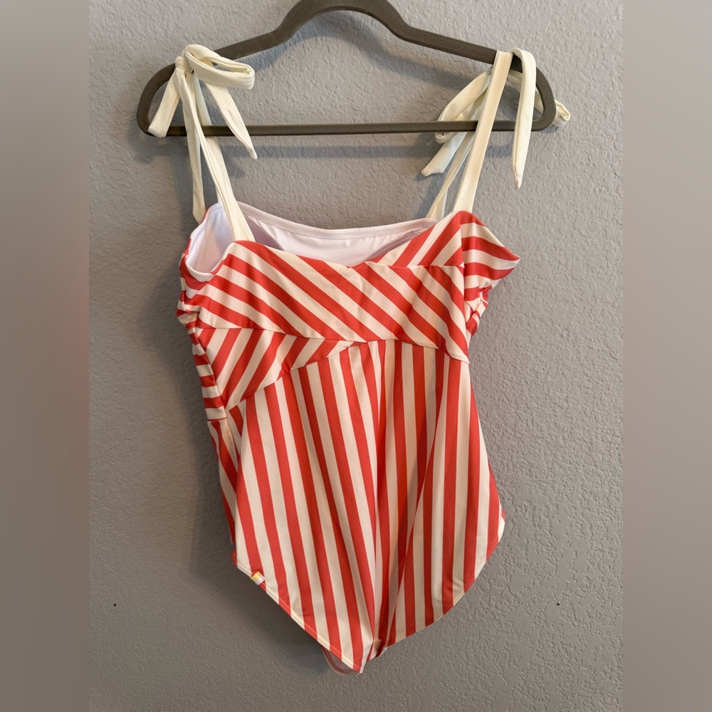 Summersalt Orange & White Stripe One Piece Swimsuit Size 14 - Picture 3 of 3
